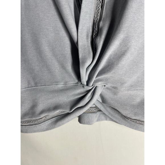 Ivivva On the move front knot twist sweater Thumbholes Girls Size 12 Lululemon - Picture 2 of 9